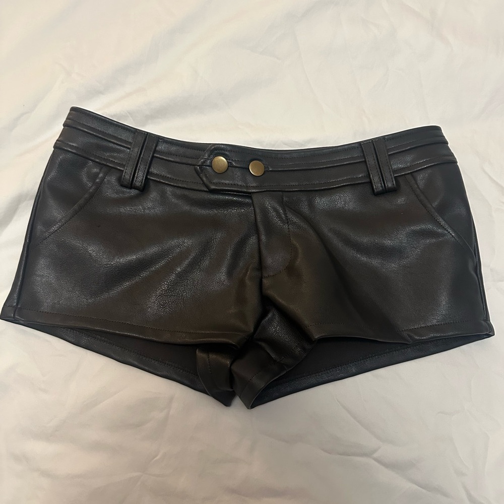 Wild Fable Black Faux Leather Micro Shorts Y2K | Size 2 | NWOT